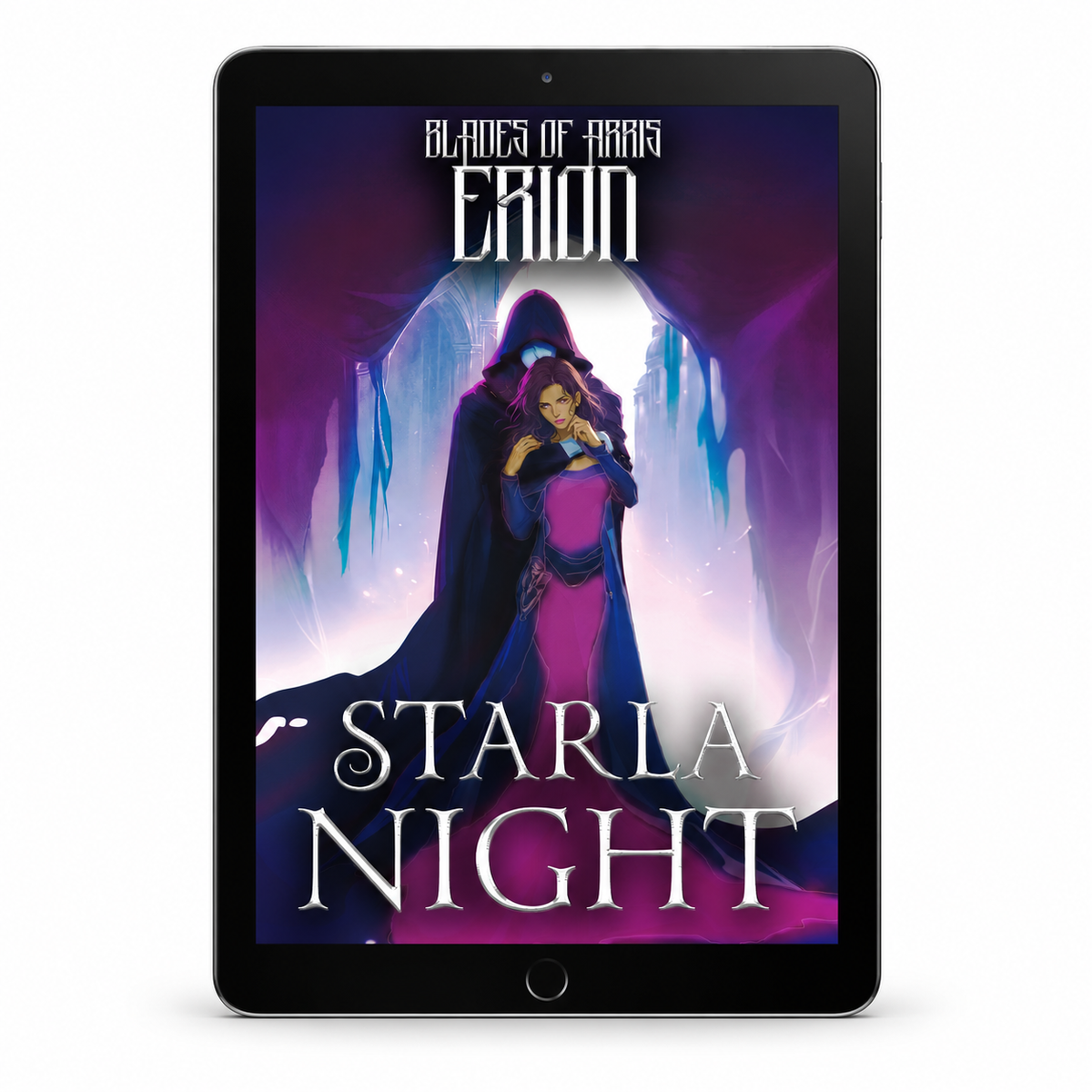Blades of Arris: Erion ebook on a tablet — current illustrated cover