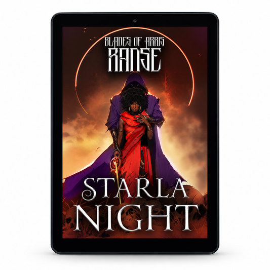 Blades of Arris: Ranse ebook on a tablet — current illustrated cover